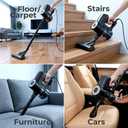 Roomie Tec Corded Stick Vacuum Cleaner - 450W, Lightweight 2-in-1 Handheld with Powerful Suction, Bagless HEPA Filter, Large Dust Capacity (Black)