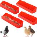 4 Pack No Mess Quail Feeder Removable 6 Slots Hanging Chicken Feeder Trough Water Trough for Pigeon Parrots Chicks Quail Duck Bird Poultry Animal
