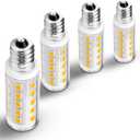 Dimmable E12 LED Bulb Himalayan Salt Lamp 4W, Equivalent 15W 40W, 400lm 2700K Warm White AC120V S6 C7 E12 Candelabra Base for Night Light Chandeliers Christmas Light Candle Lamp Dryer Bulbs, 4 Pack