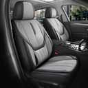 Car Seat Covers Full Set - Universal Seat Covers for Cars SUV Truck Faux Leather Automotive Seat Covers, Breathable & Waterproof Front and Rear Seat Protectors, Fit for Most Cars-BlackGrey