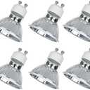 OHLECTRIC MR16 Halogen Reflector Bulb, GU10 Base (4-Pack) 35 Watt, 38° Flood, 120 Volt, 2000 Hour Life Span, Dimmable, Cover Guard, 3200, ANSI FMW, Ceiling Fixtures, Track Lighting