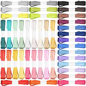 40 Pcs 1/8 Inch 218 Yards Solid Color Satin Thin Ribbon 40 Colors Double Faced Polyester Fabric Ribbon Rainbow for Crafts Gift Wrapping Wedding Party Birthday Baby Shower Wreath Decoration