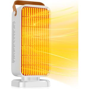 Space Heater,1500W Space Heaters for Indoor Use Large Room, Portable Mini Desk Ceramic Heater,Overheating Protection,Anti tipping Protection,Suitable for Offices,Garages,Homes (White)