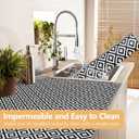 Drawer Shelf Liner Non Adhesive, Slip Resistant Easy to Clean Protect Kitchen Mats Thickened Strong Grip for Cabinet, Pantry, Tool Box, Cupboard, Dresser, Bathroom (Black and White, 17.5 in x 10 FT)