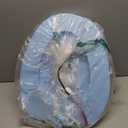 J&V Textiles Soft Round Toilet Seat With Easy Clean & Change Hinge, Padded (Light Blue)