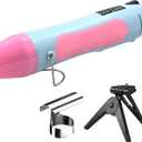 QST EXPRESS Heat Gun, 350W Mini Heat Gun with Reflector Nozzle Dual Temperature Settings Fast Heat Hot Air Gun Tool for Crafting, Heat Gun for Craft Dryer, 6.56 Ft Overload Protection for Drying Paint (Blue and Pink)