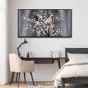 Wall Art for Living Room Large Modern Wall Decor Canvas Paintings for Wall Decorations White Flower Brown Bedroom Office Artwork Plum Blossom Art Prints Framed 2040IN