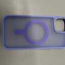 Thomo Strong Magnetic for iPhone 13 Case & iPhone 14 Case [Compatible with Magsafe] Translucent Matte Slim Shockproof Women Girl Anti-Fingerprint Protective Case for iPhone 14/13 6.1", Light Purple Pack of 2