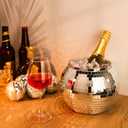 Yungyan Disco Ball Flower Vase Planter Large Centerpieces Ice Bucket Plastic Disco Ball Party Champagne Vase for Wedding Table Birthday Party Decoration(4 Pcs,8 Inch)