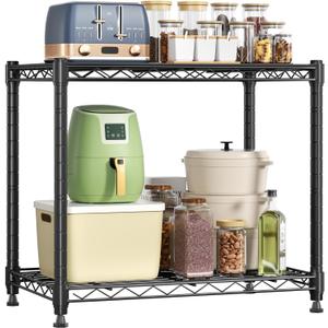 DUMOS 2-Tier Metal Storage Shelves, Shelving Unit, Storage Rack, 23" W