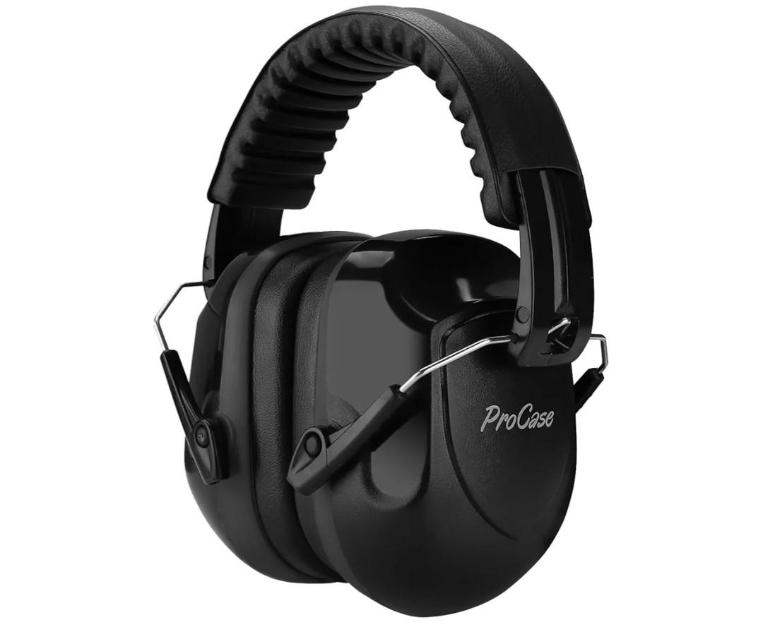 ProCase Noise Reduction Ear Muffs, Sound Proof Ear Protection, NRR 28dB Noise Cancelling Headphones for Adults Kids Autism, Hearing Protection for Mowing -Black