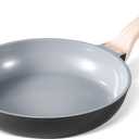 CAROTE Non Stick Frying Pans 8 Inch Nonstick Ceramic Pan Non-toxic Healty Skillet Omelet Pan PFOA&PFAS Free -Compatible with All Stovetops Black/Gray