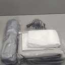 QPAU Inflatable Toddler Travel Bed with Tent, Baby Crib Tent, Portable Kids Air Mattress with Safety Bumpers, Ideal for Home, Grandma's, Camping, Traveling (Grey)