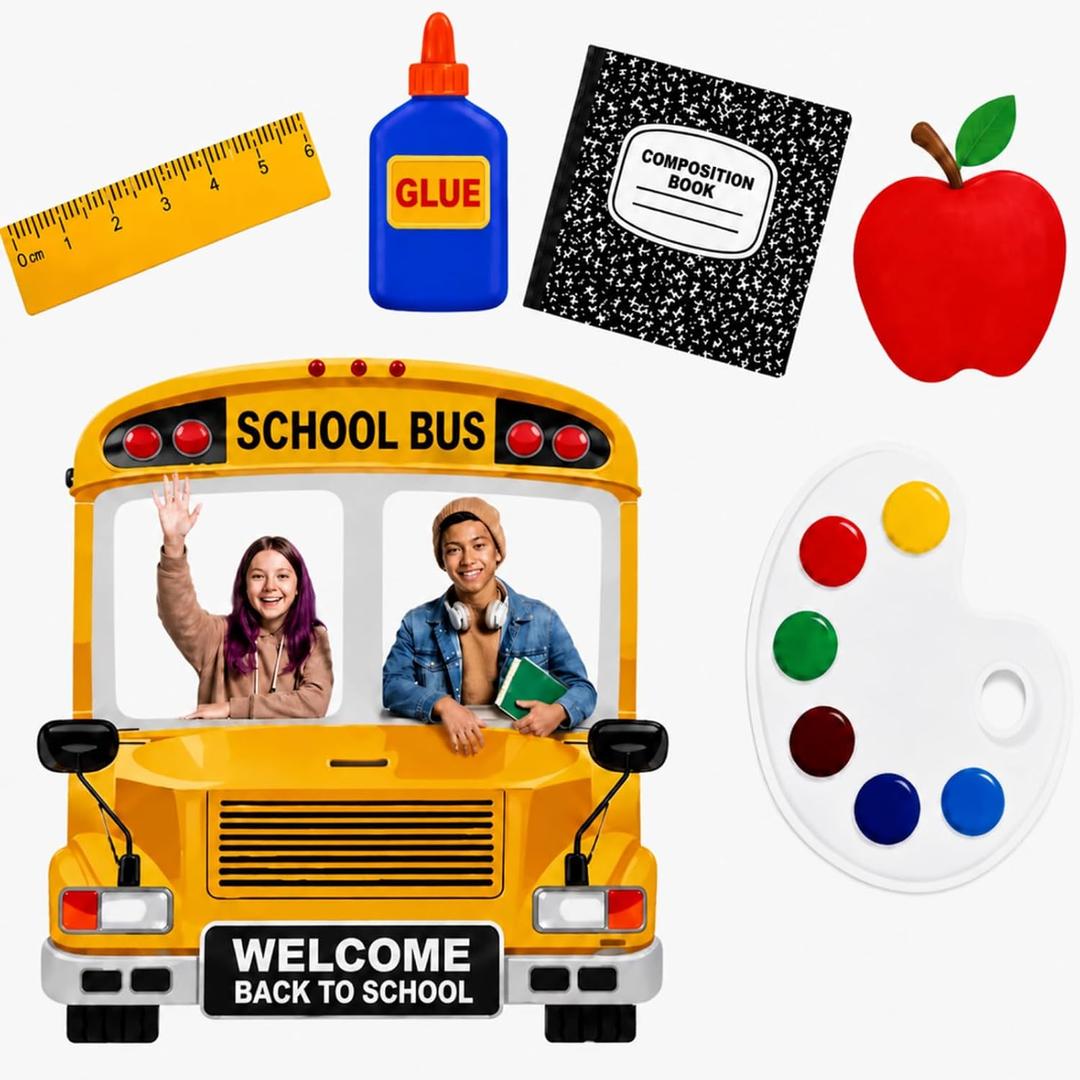 RattanView 6 Pcs Giant Back to School Decorations School Theme Party Decor