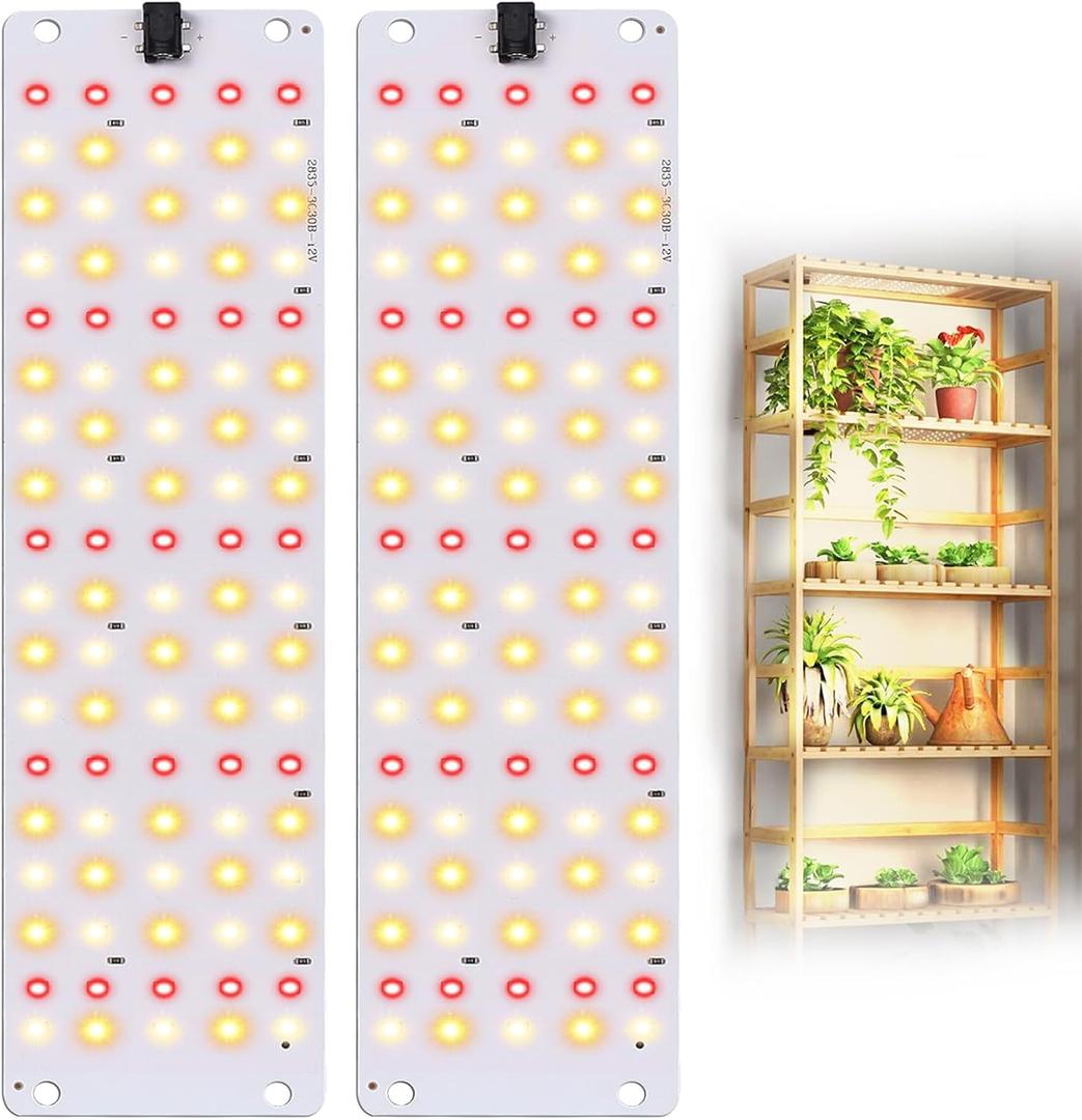 TONYFUL LED Grow Lights, 180 LEDs Plant Lights for Indoor Growing, 24W Premium Full Spectrum Grow Light with 3/9/12H Timer, 10 Dimmable Levels - Ideal for Indoor Growing (2Pcs)