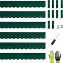 A ANLEOLIFE 20FT Galvanized Steel Landscape Edging, 6-Pack 40" L x 6" H Hammer-in Metal Garden Border with 10 Stakes for Lawn, Pathway, Flower Beds Green