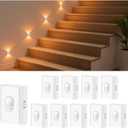 WILLED Rechargeable Motion Sensor Night Lights for Stairs, 10 Pack Wireless Magnetic Stick-On Battery Lights for Hallway, Bedroom, Closet, Kitchen