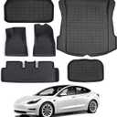KIKIMO for Tesla Model 3 Floor Mats, for Tesla Model 3 Accessories, All Weather Floor Mat Front Rear Cargo Liner Mat, Waterproof Anti-Slip Floor Mat Custom Fit for Tesla(2017-2023)