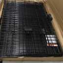 Amazon Basics Portable, Easy to Assemble, Foldable Metal Wire Dog Crate with Removable Tray, Double Door, Divider Panel, Handle, 36" x 23" x 25", Black