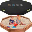 VPXTA Octagon Sandbox Cover,420D Oxford Cloth Waterproof Sand Pit Cover,Turtle Sand Box Lid,Crab Sandbox Lid for Kids