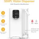 Brio SIMPL Countertop Water Dispenser, 3 Stage Water Filter & Adjustable Instant Hot Water | Easy Access Refillable 2.5L Tank | Tall 8.5" Dispense Height, LED Touch Controls, White