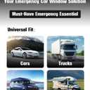 Temporary Car Window Cover for Broken Glass, 78.7x39.4 in Waterproof Plastic Film & Fix Tools for Broken Car Window Emergency Repairs, Auto Glass Temporary Replacement Kit with Double-Sided Tape