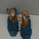 Zara Woman Blue Suede High Heeled Wrap Front Sandals size 38