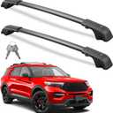 300lbs Lockable Roof Rack Cross Bars Compatible with Ford Explorer 2020 2021 2022 2023 2024 2025 2026,Heavy Duty Aluminum Roof Rails Crossbars Black Rooftop Cargo Carrier Luggage