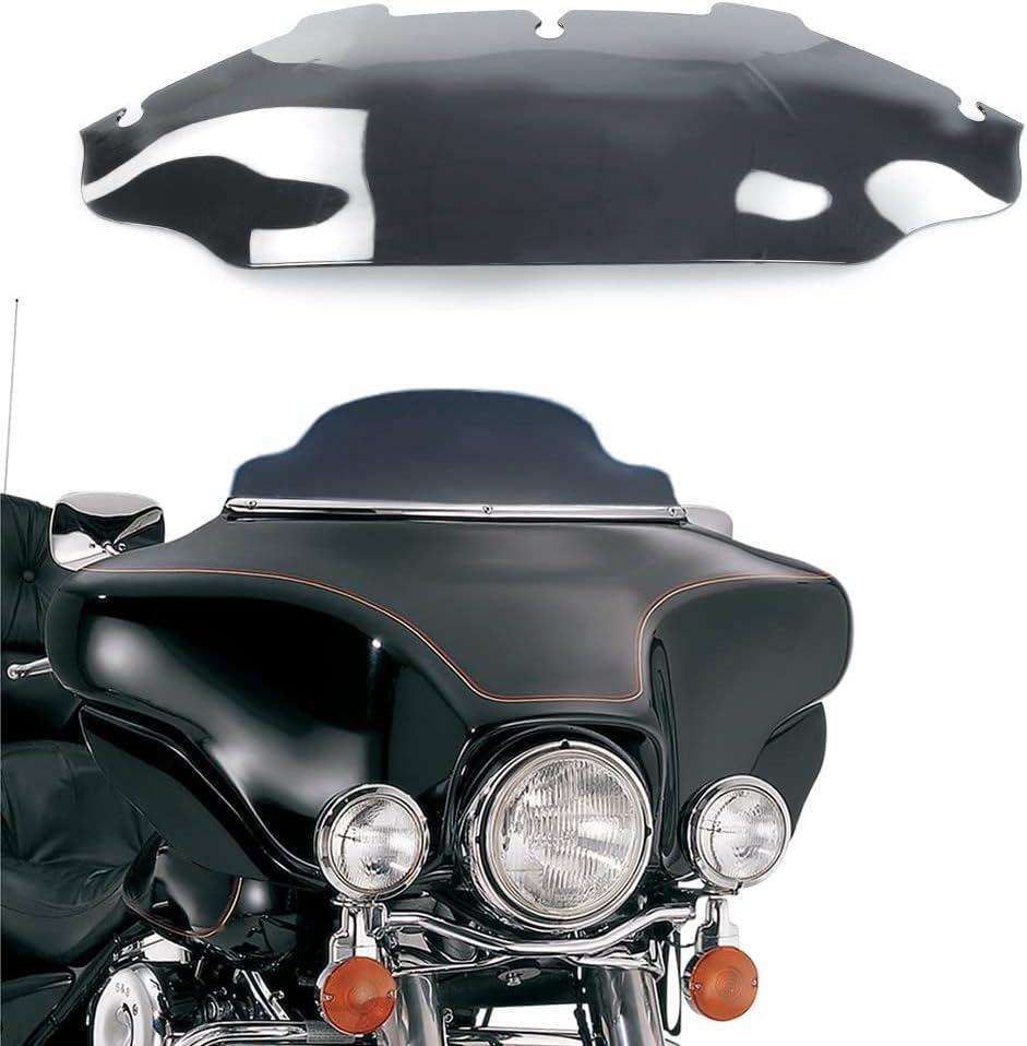 6" Smoke Tint Wave Windshield Windscreen Compatible for 96-13 Harley Davidson Touring Street Glide Electra Glide FLHT FLHTCU Ultra Classic Glide FLHX FLHTK Tri Glide 1996-2013