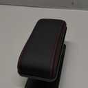 JEYODA Car Armrest Pad, Left Elbow Support, General Leather Booster Pad, Central Armrest Box, Adjustable Armrest (Black red line)