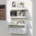 RICHER HOUSE White Floating Shelves Set of 3, Modern Bathroom Shelves Wall Mounted Shelves for Wall Decor, Over Toilet White Wall Shelves for Bathroom Bedroom, Living Room, Kitchen 