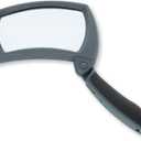 Carson LED Lighted Magnifold 2x Power Rectangular Magnifier For Reading, Inspection, Low Vision, Hobby and Crafts (MJ-50), Grey