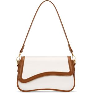 KKXIU Shoulder Bag for Women Small Clutch Purses Cute Hobo Handbag Trendy Underarm Bag (Beige and Brown)