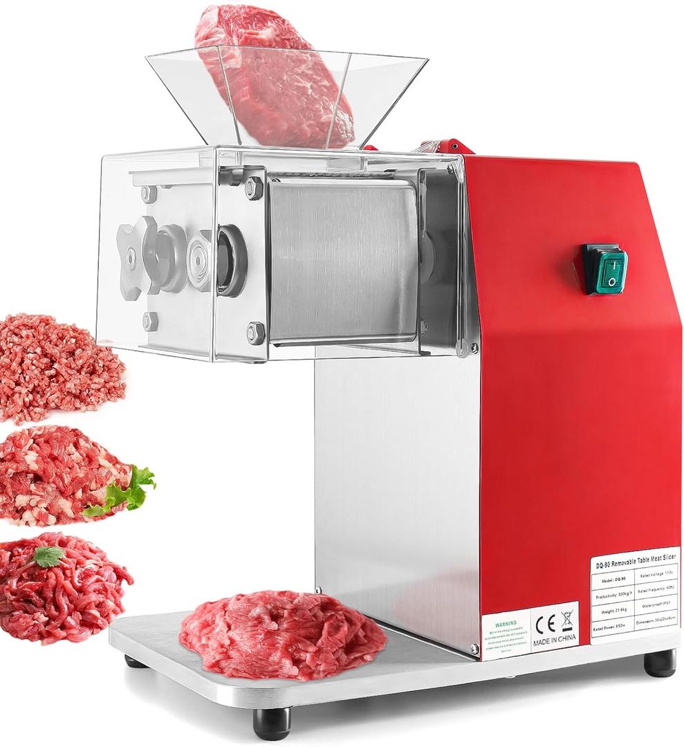 Meat Cutter Machine,850W Commercial Meat Slicer,Stainless Steel Electric Meat Slicer Machine for Home Kitchen,Restaurant,Supermarket (5MM)