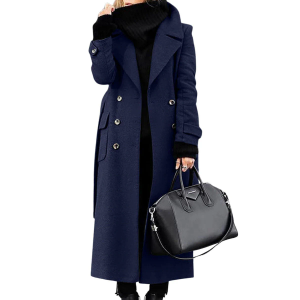 ChouYatou Women's Winter Coat Casual Long Winter Coat Navy  S