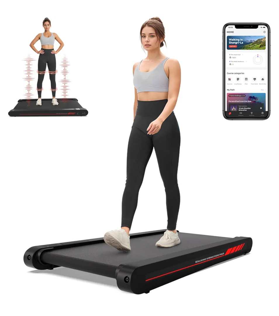Sperax Walking Treadmill Pad with APP, 3 in 1 Under Desk Treadmill, 400W Low Noise Walking Vibration Pad with Remote Control,Portable Treadmills for Home Office