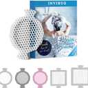 INVIHUG,25 Pack, Disposable Shower Drain Hair Catcher Mesh Stickers,Disposable Hair Drain Catcher. (White) (3.5inch-25)