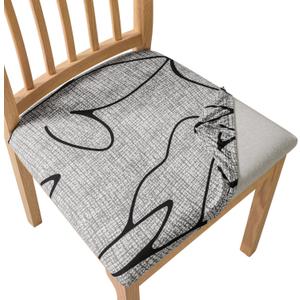 SPRINGRICO Seat Covers for Dining Room Chair Set of 6 Washable Seat Cushion Slipcovers Kitchen Chair Covers (6 Pack, Lotus Gray)