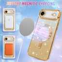 Bonoma Compatible with iPhone Air Case 2025 Support for MagSafe, Plating Heart Glitter Magnetic Case TPU Camera Protection Back Cover for Phone Case -Gold