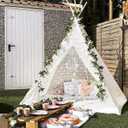 Huge Teepee Tent for Adult Super Large 85 inch Height Luxury Lace - Kids Adult Teepee Beach Tent for Party Outdoor Wedding Teepee Tent, Picnic Tent by Avrsol