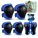 Kids Knee Pads and Elbow Pads Set for 3-13 Years, Kids Toddler 3 in 1 Protective Gear Set with Wrist Guards for Skateboard, Scooter, Cycling, Riding Sports, Gift for Youth Boys Girls