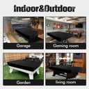 8ft Pool Table Cover 8 Feet with Pool Table Brush Billiard Table Covers Outdoor Leather Waterproof Pool Table Cover for Protecting Pool Table Felt -Black