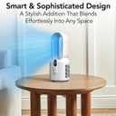 EZ-CHILL 14" Rechargeable Bladeless Tabletop Fan for Bedroom and Home, 5 Speed Settings, Display Screen, Non-Slip Feet, Ideal for Home Office, Quiet Operation, White