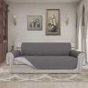 Easy-Going Reversible Oversized Couch Cover for 3 Cushion Couch Sofa Cover for Dogs Water Resistant Furniture Cover (Oversized Sofa, Gray/Light Gray)
