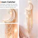 2 x 2Pcs White Moon Dream Catcher, Bohemian Dream Catcher, Handmade Bohemian Dream Catcher for Mom, Friends, Women, Girls, Woven Wall Hanging, Bedroom Decoration (2Pcs Moon-White)