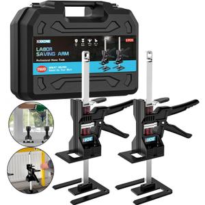 Labor Saving Arm Jack(2 Pcs),Multi-Function Height Adjustment Lifting Device with Storage Case,Suitable for Door Panel Lifting,Wall Tile Locator,Cabinet Jack and Tables Lifter etc. (Black)