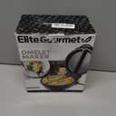 Elite Gourmet EOM205 Non-Stick Omelet Frittata Snack Pocket Maker for 2 Individual 6.5" Omelets, Stainless Steel and Black