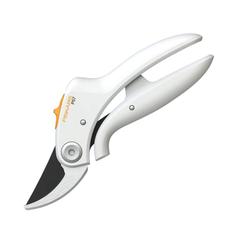 Fiskars Pruner Bypass P57, White, for Fresh Branches and Twigs up to Ø 2 cm, Length: 18 cm, Weight: 140 g, White/Orange, FiberComp/High Steel, Light, 1026916