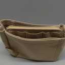 ZTUJO Purse Organizer Insert, Felt Bag Organizer with Metal Zipper, Handbag & Tote Shaper, For Speedy Neverfull Tote, 7 Sizes (Medium, Beige)