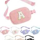 YOOLIFE Birthday Gifts for 3 4 5 6 7 8 9 10 11 12 Year Old Girl, Initial Fanny Pack Belt Bag Girls Purse Crossbody Bag, Gifts for Girls Kids Daughter Sister, Pink A